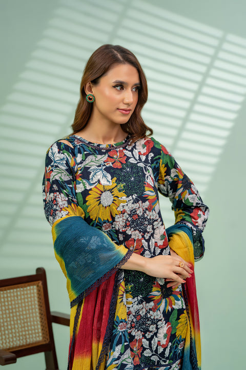 Jahan Ara - Jacaranda (3pcs-Unstitched)