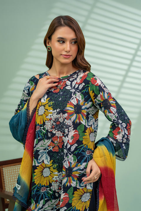 Jahan Ara - Jacaranda (3pcs-Unstitched)