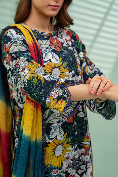 Jahan Ara - Jacaranda (3pcs-Unstitched)