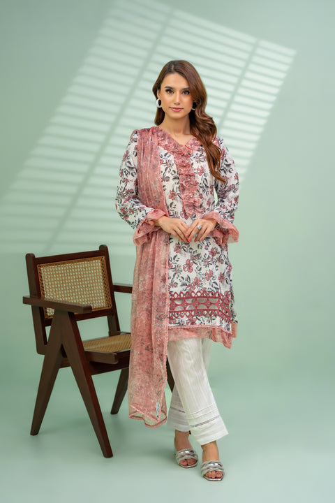 Jahan Ara - Magnolia (3pcs-Unstitched)