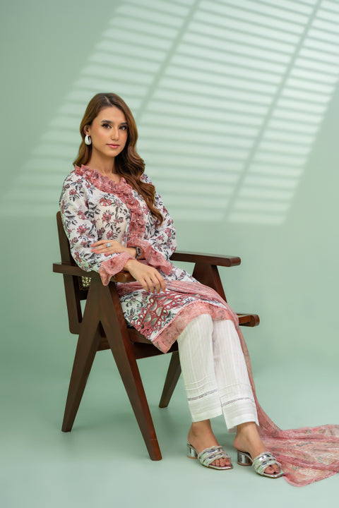 Jahan Ara - Magnolia (3pcs-Unstitched)