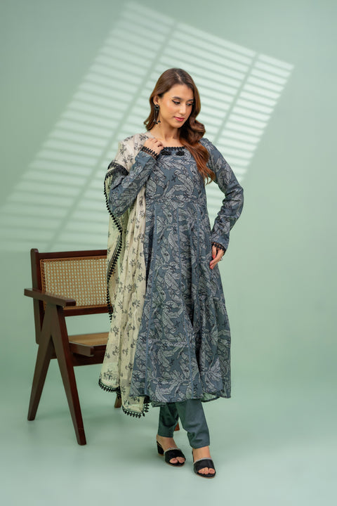 Jahan Ara - Moraine (3pcs-Unstitched)