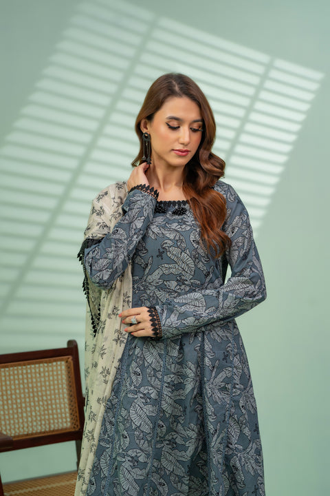 Jahan Ara - Moraine (3pcs-Unstitched)
