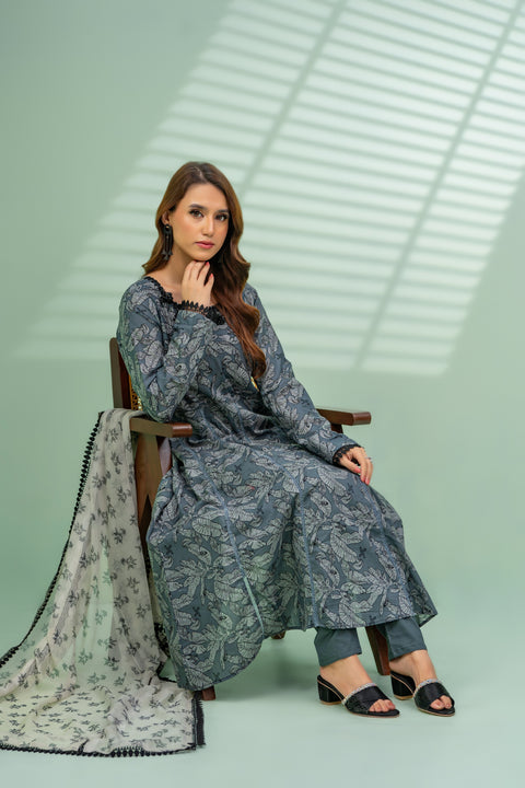 Jahan Ara - Moraine (3pcs-Unstitched)