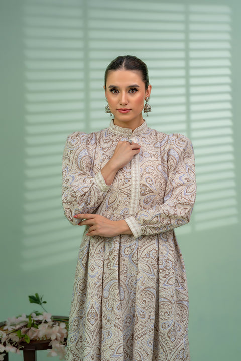 Jahan Ara - Beige Mosaic (2-Pcs Unstitched)