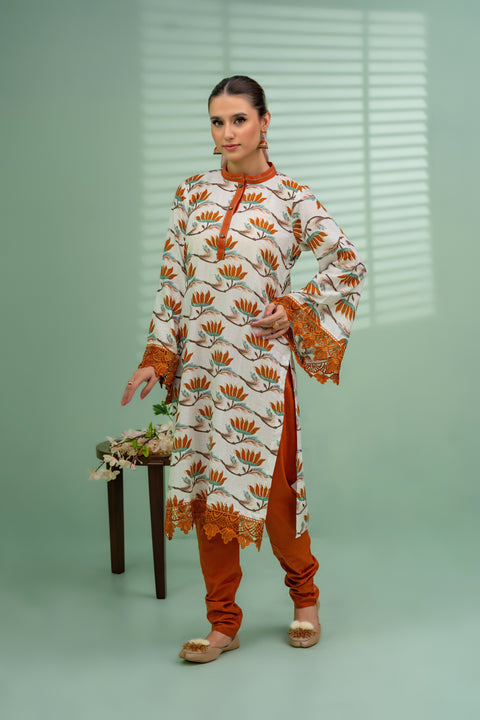 Jahan Ara - Ochre (3pcs-Unstitched)