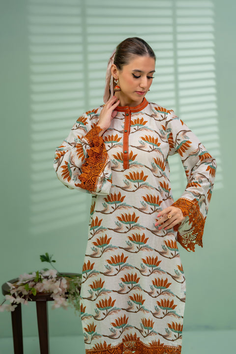 Jahan Ara - Ochre (3pcs-Unstitched)