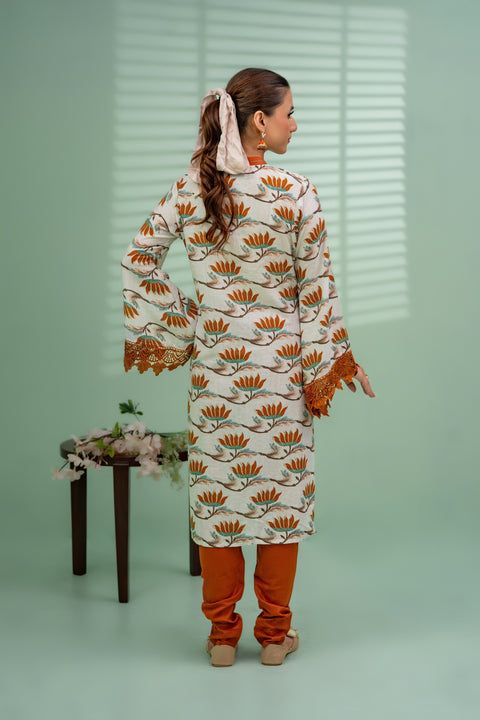 Jahan Ara - Ochre (3pcs-Unstitched)