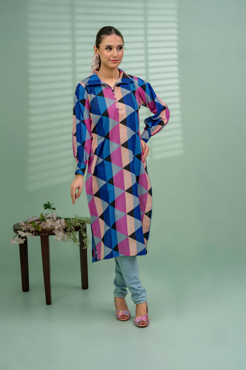 Jahan Ara - Mauveine (1pc-Stitched Kurti)