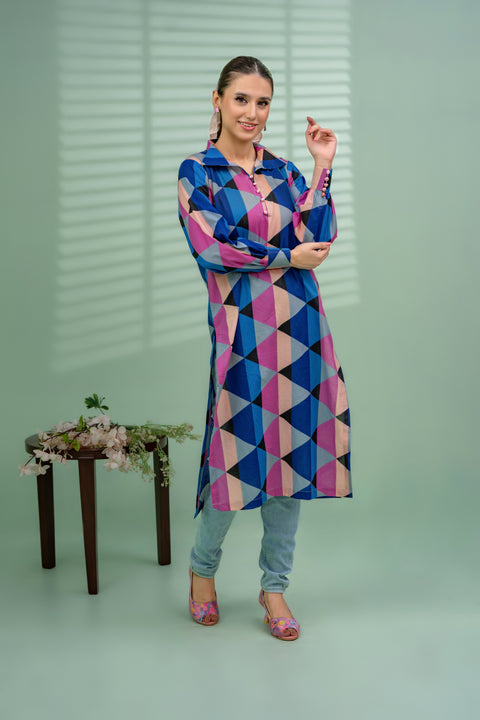 Jahan Ara - Mauveine (1pc-Stitched Kurti)