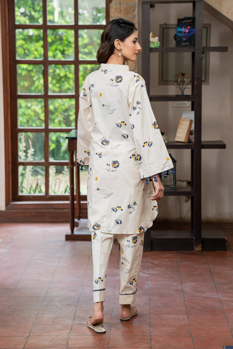 Jahan Ara - Astral cream (2 Pcs-stitched)