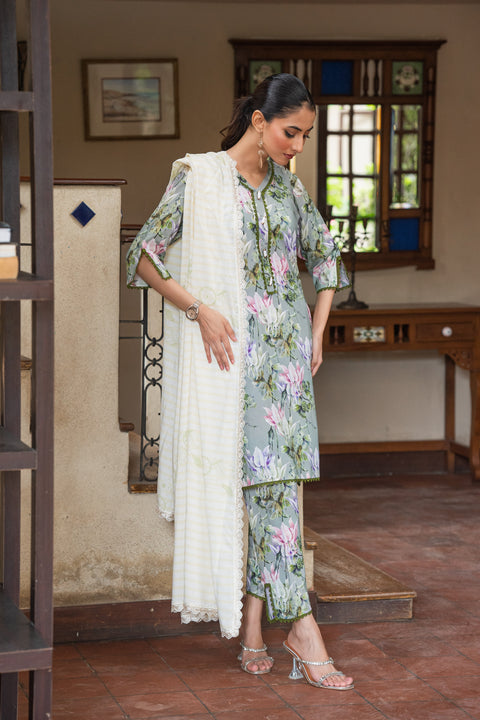 Jahan Ara - Insignia Green (2Pcs-Unstitched)